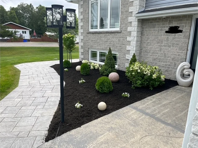 Foundation garden beside the front walkway — after, pair 17 of 36